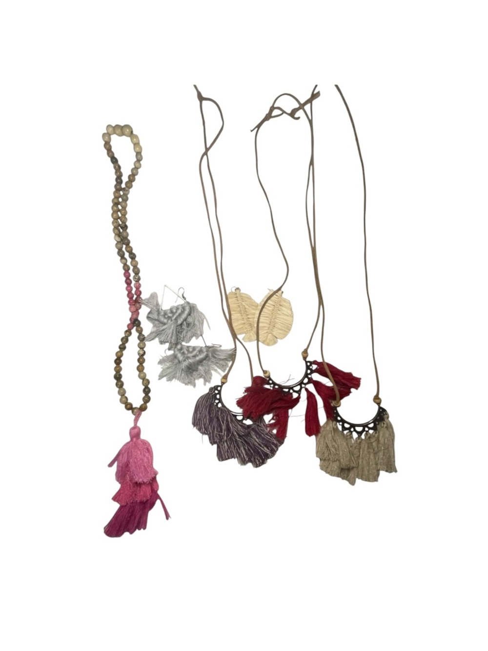 Bundle of 4 necklaces and 2 pairs of BOHO earrings .